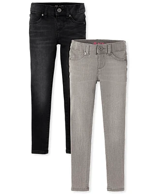 Girls Knit Denim Jeggings 2-Pack