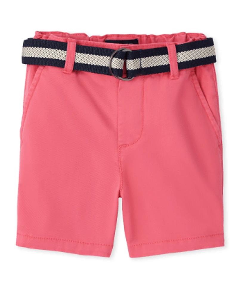 Baby And Toddler Boys Belted Chino Shorts