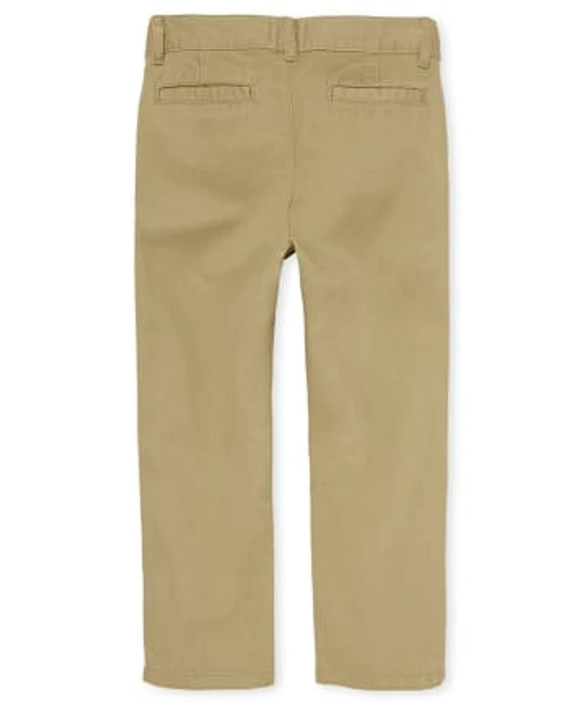Boys Uniform Stretch Straight Chino Pants 5-Pack