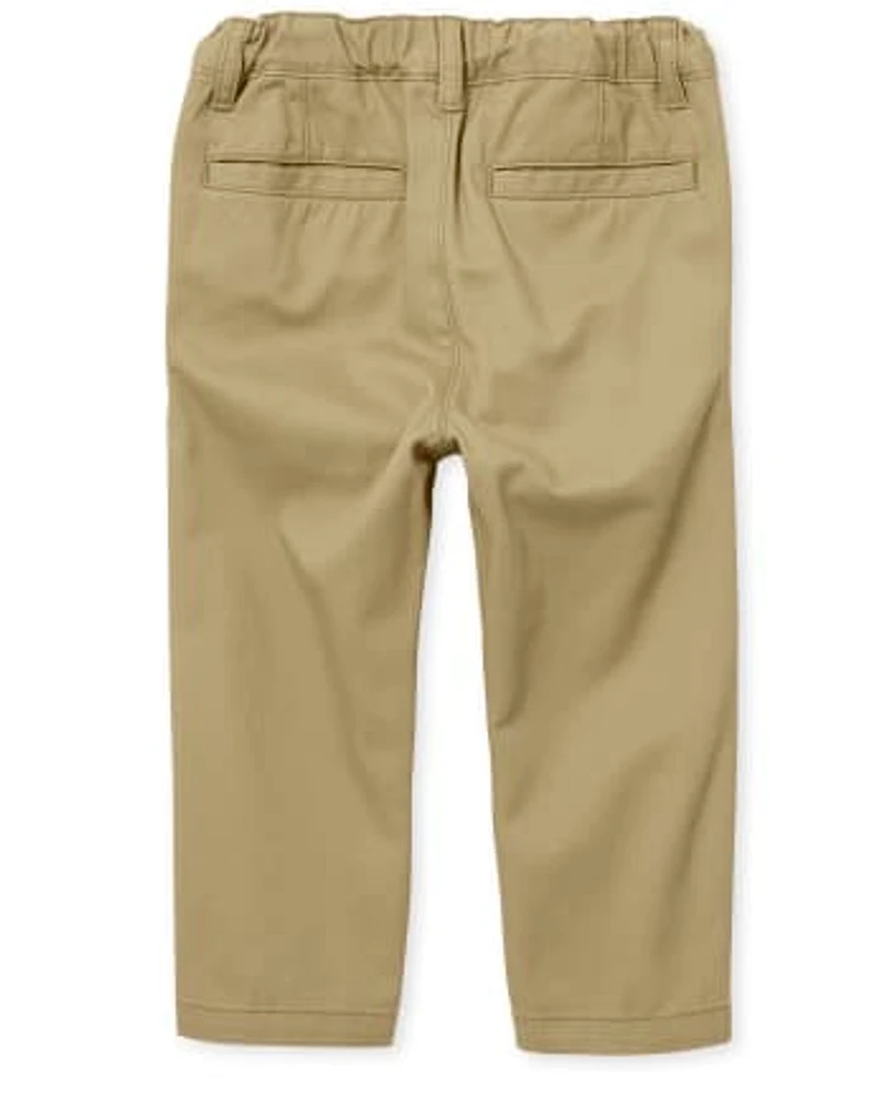 Lot de 5 pantalons chino droits extensibles uniformes pour bébés et tout-petits garçons