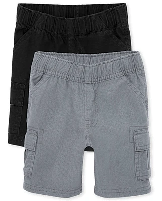 Baby And Toddler Boys Pull On Cargo Shorts 2-Pack