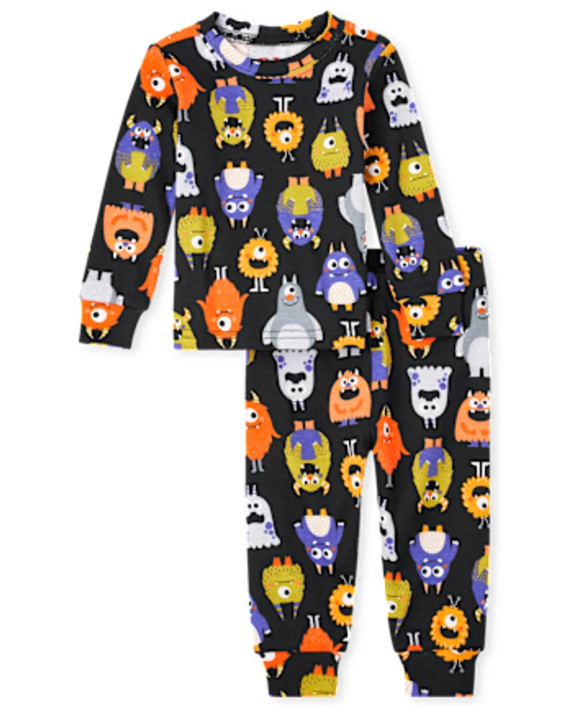 Baby And Toddler Glow Monster Mashup Snug Fit Cotton Pajamas