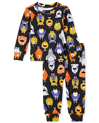 Baby And Toddler Glow Monster Mashup Snug Fit Cotton Pajamas
