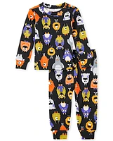 Baby And Toddler Glow Monster Mashup Snug Fit Cotton Pajamas