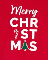 Adult Matching Family Merry Christmas Cotton And Fleece Pajamas