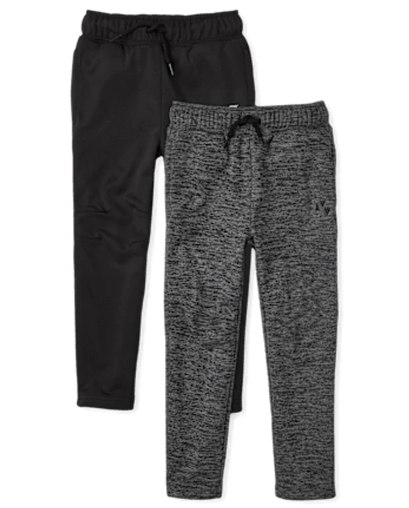 Boys Moisture Wicking Fleece Pants 2-Pack
