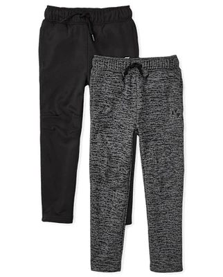 Boys Moisture Wicking Fleece Pants 2-Pack