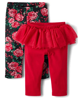 Baby Girls Floral Tutu Pants 2-Pack