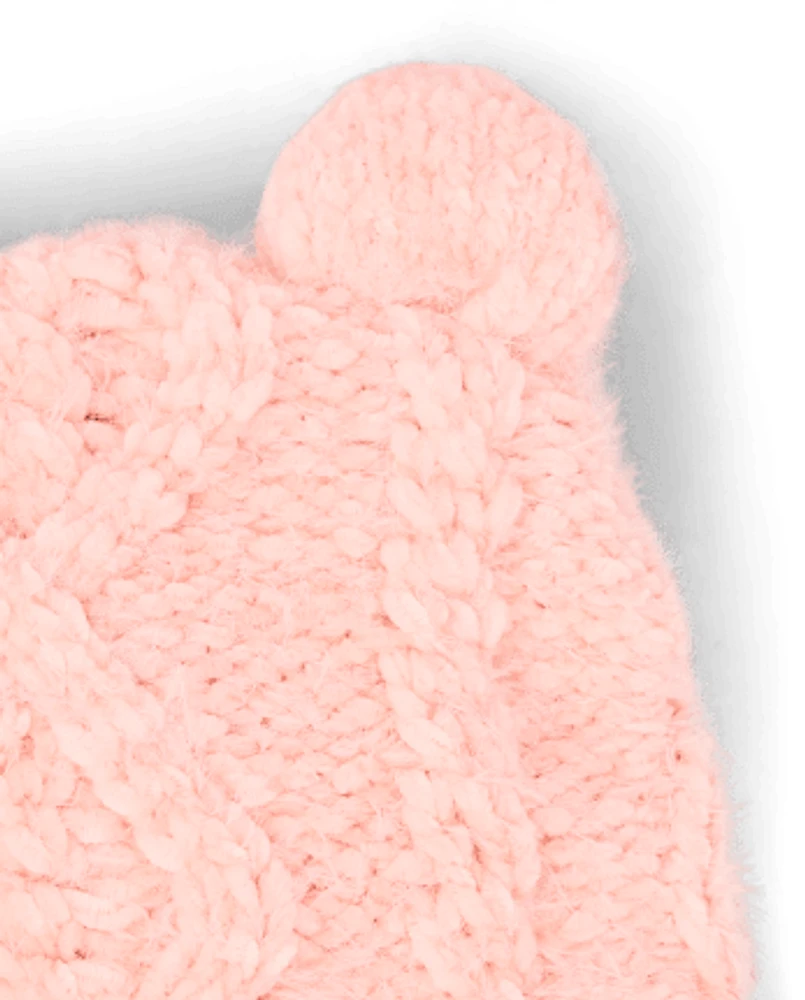 Baby Girls Cozy Hat And Mittens Set