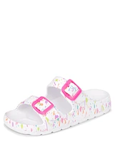 Girls  Paint Splatter Buckle Slides