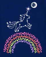 Pyjama ajusté en coton pour bébé et petite fille, motif licorne arc-en-ciel