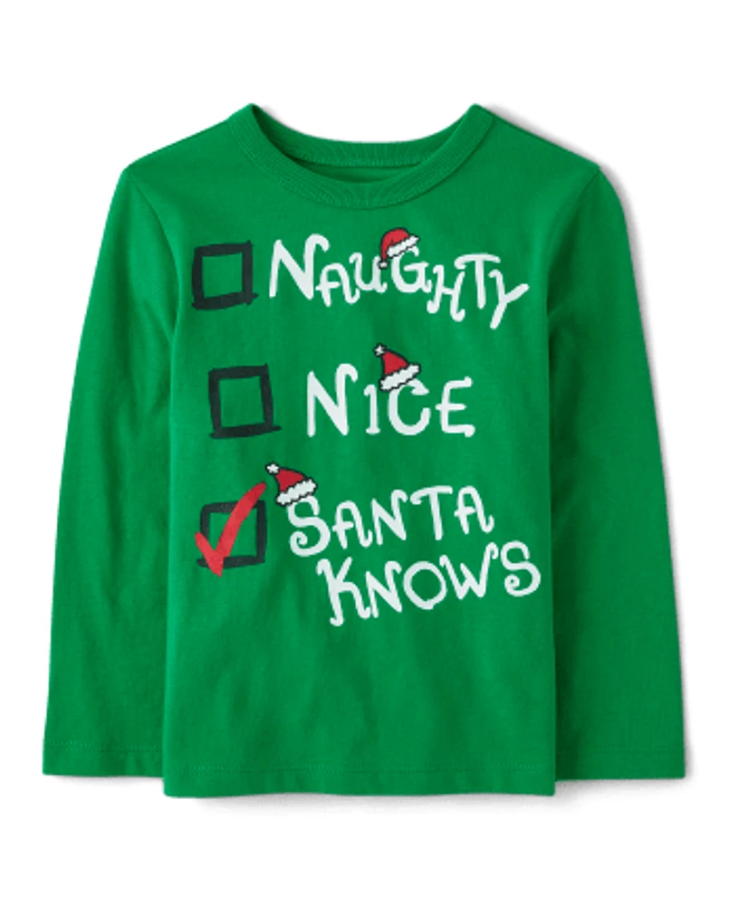 Baby And Toddler Boys Naughty Nice List Graphic Tee