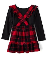 Toddler Girls Buffalo Plaid 2-Piece Outfit Set