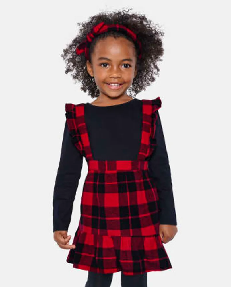 Ensemble de tenue 2 pièces à carreaux Buffalo pour petites filles