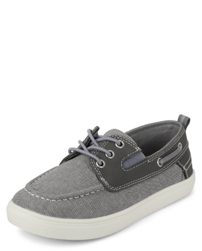 Kids Chambray Boat Shoes