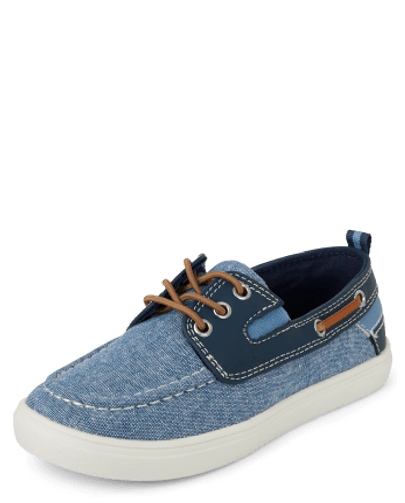Kids Chambray Boat Shoes