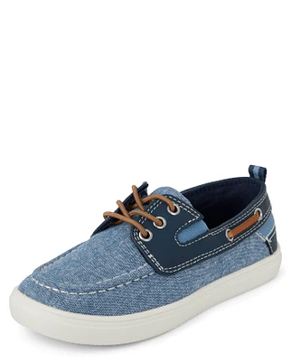 Kids Chambray Boat Shoes