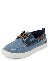 Kids Chambray Boat Shoes