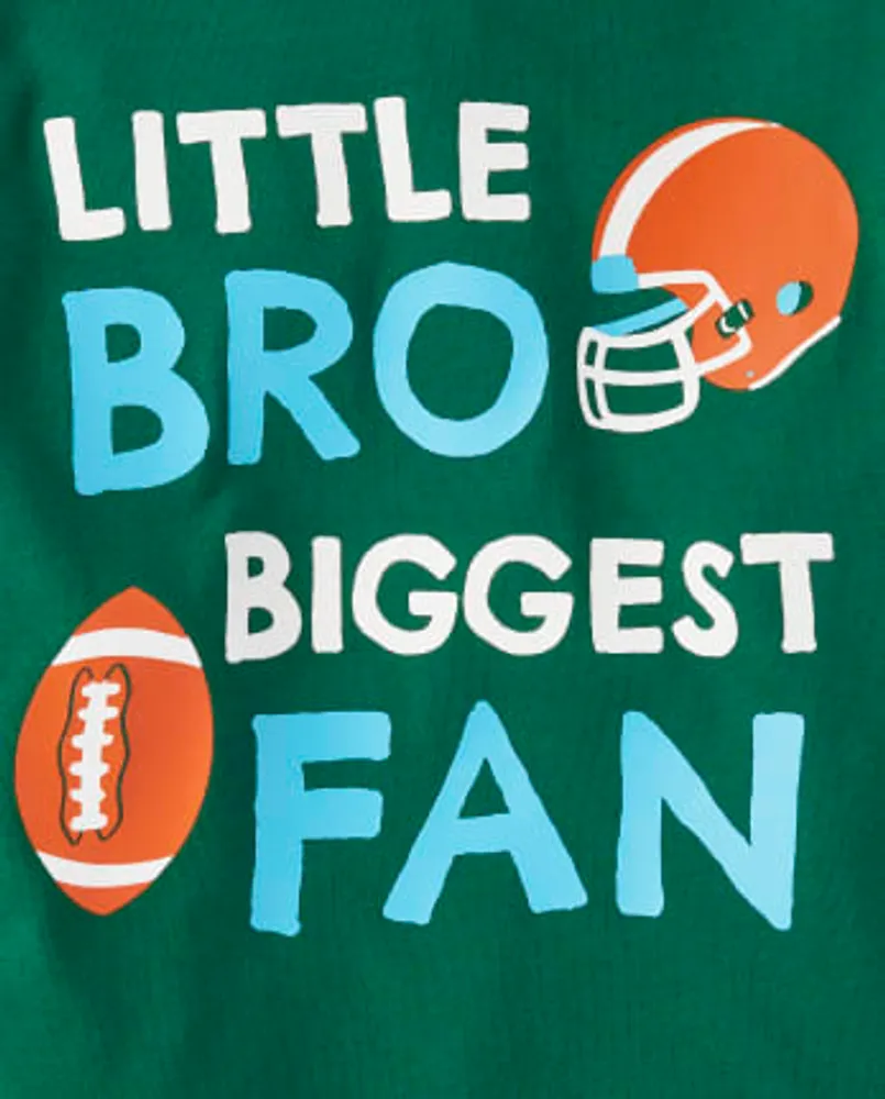Baby And Toddler Boys Little Bro Football Graphic Tee