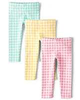 Toddler Girls Gingham Leggings 3-Pack