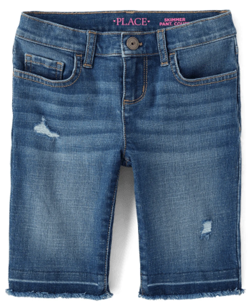 Short en jean coupe skimmer pour fille