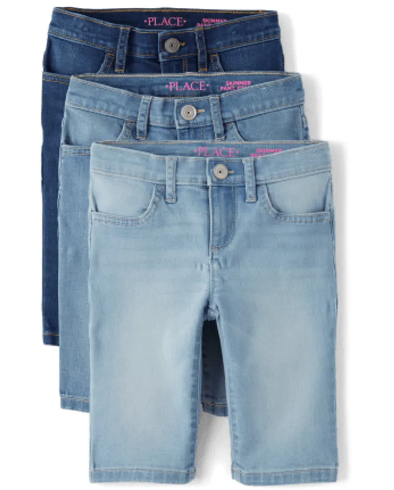 Girls Denim Skimmer Shorts 3-Pack