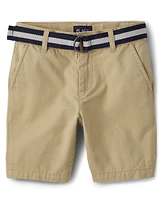 Boys Belted Chino Shorts