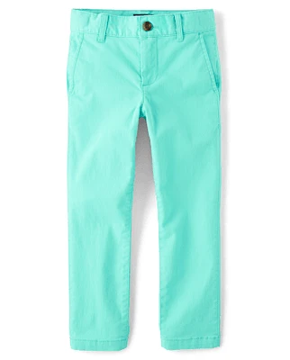 Pantalon chino skinny extensible pour uniforme garçon