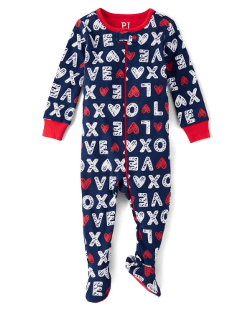 Pyjama une pièce en coton à coupe ajustée pour bébé et tout-petit, assorti la famille