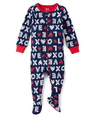 Pyjama une pièce en coton à coupe ajustée pour bébé et tout-petit, assorti la famille