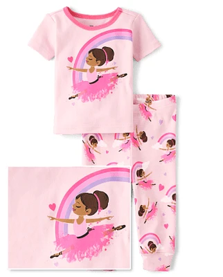 Baby And Toddler Girls Ballerina Snug Fit Cotton Pajamas