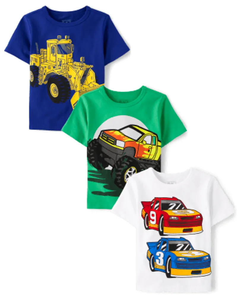 Baby And Toddler Boys Vehicle Graphic Tee 3-Pack