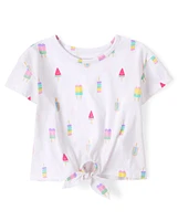 Baby And Toddler Girls Print Tie Front Top