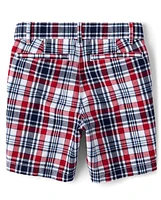 Boys Plaid Chino Shorts