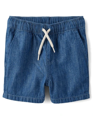Short à enfiler en chambray pour bébés et tout-petits garçons