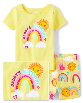 Baby And Toddler Girls Daddy's Sunshine Snug Fit Cotton Pajamas