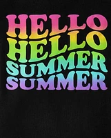 Baby And Toddler Girls Hello Summer Snug Fit Cotton Pajamas