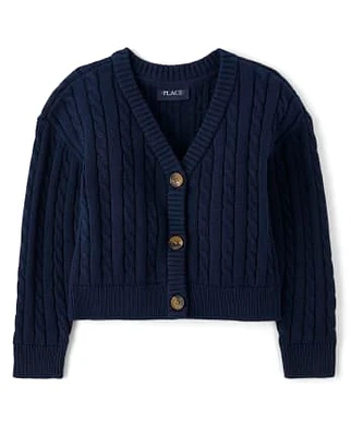 Girls Cable Knit Cardigan