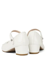 Girls Bow Faux Patent Leather Low Heel Shoes