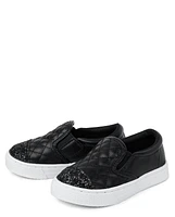 Toddler Girls Glitter Quilted Slip On Sneakers