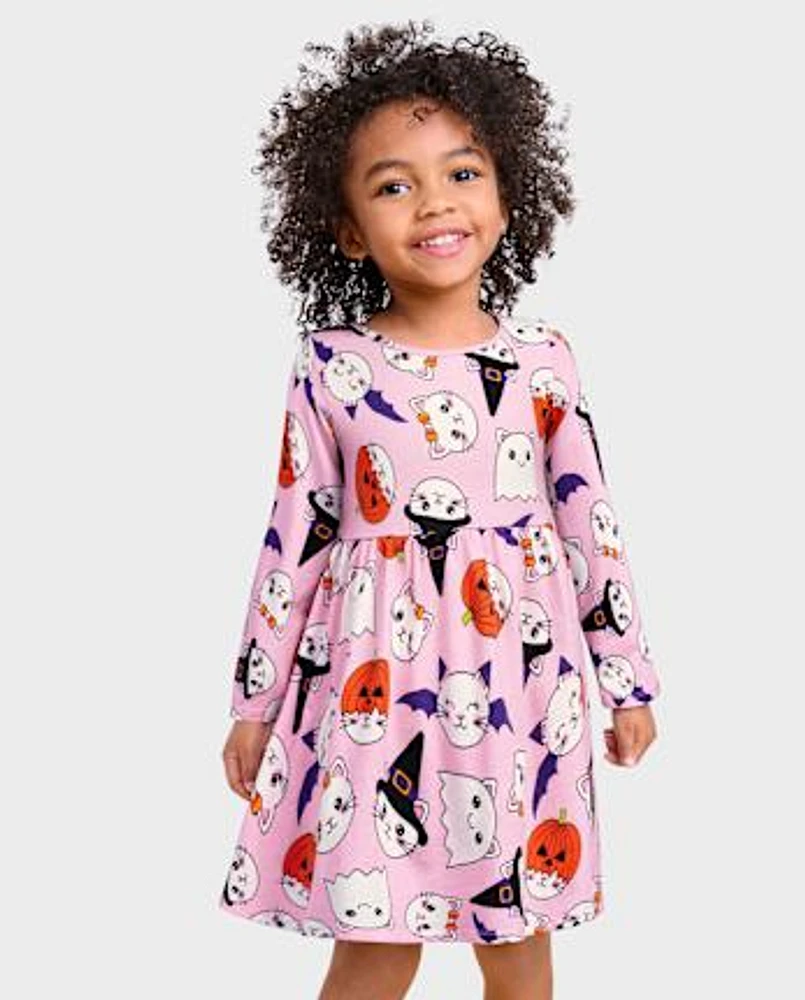 Baby And Toddler Girls Halloween Cat Everyday Dress
