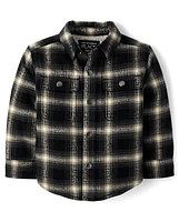 Baby And Toddler Boys Plaid Sherpa Lined Shacket