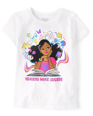 Girls Readers Make Leaders Graphic Tee