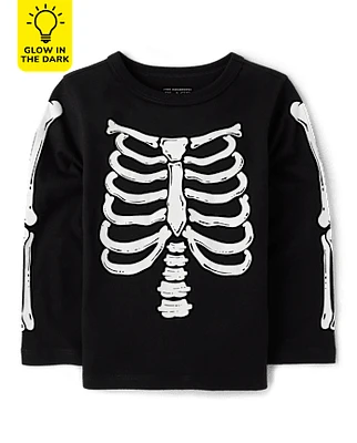 Baby And Toddler Matching Family Glow Skeleton Graphic Tee