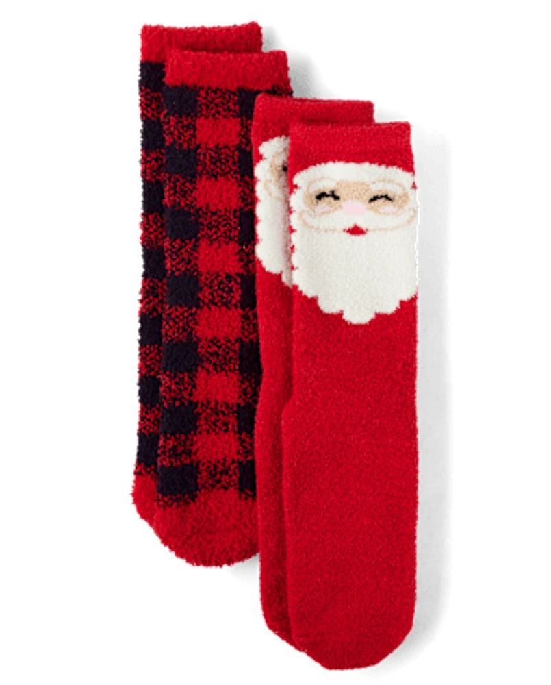 Adult Matching Family Santa Cozy Socks 2-Pack