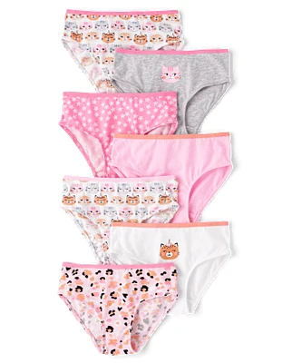 Lot de 7 sous-vêtements pour petites filles à motif chat