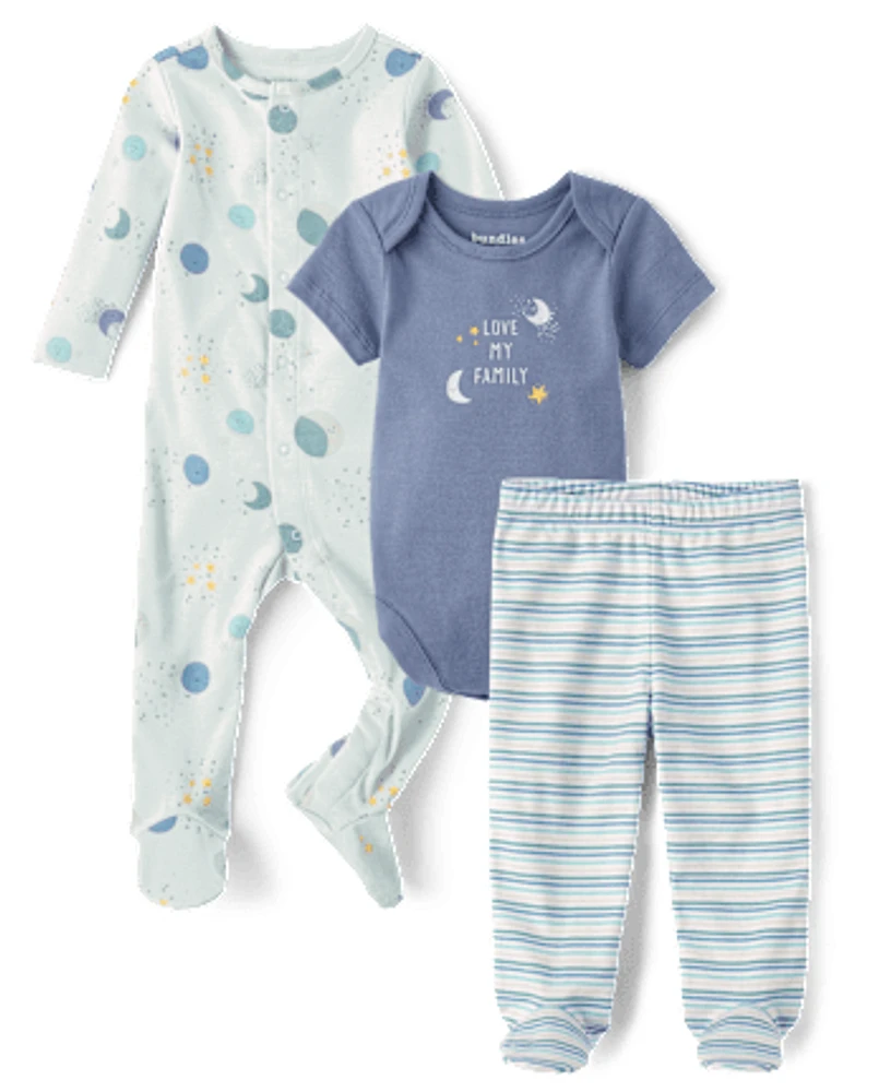 Ensemble 3 pièces pour bébé garçon « Lune » Take Me Home