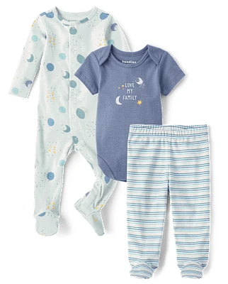 Ensemble 3 pièces pour bébé garçon « Lune » Take Me Home