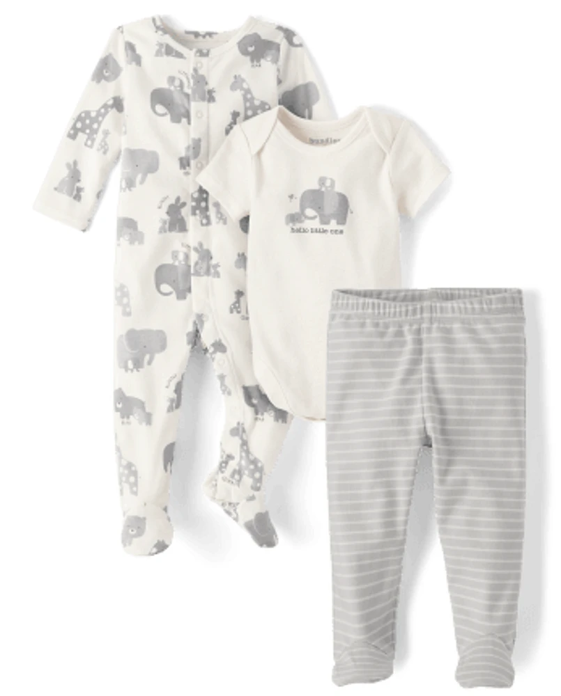 Ensemble 3 pièces pour bébé animal « Ramène-moi à la maison »