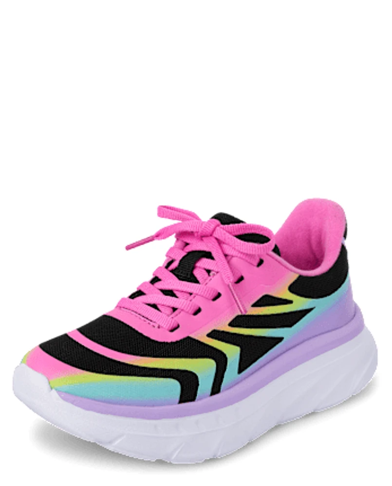 Baskets de course arc-en-ciel pour filles